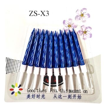 BURGULU MAVİ METALİK MUM