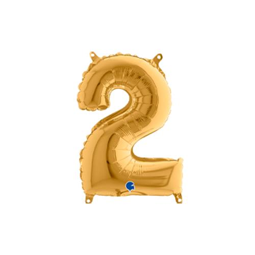 Rakam Folyo Balon 2 Gold 35 Cm (Grabo)