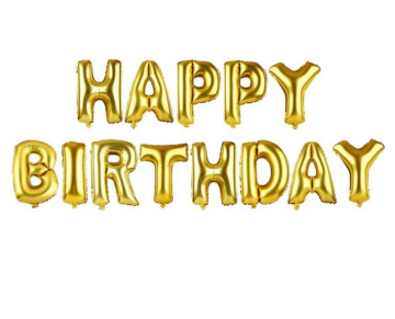 14'' FOLYO HAPPY BIRTHDAY SET GOLD