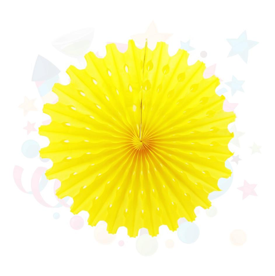 Kağıt Yelpaze Süs Sarı