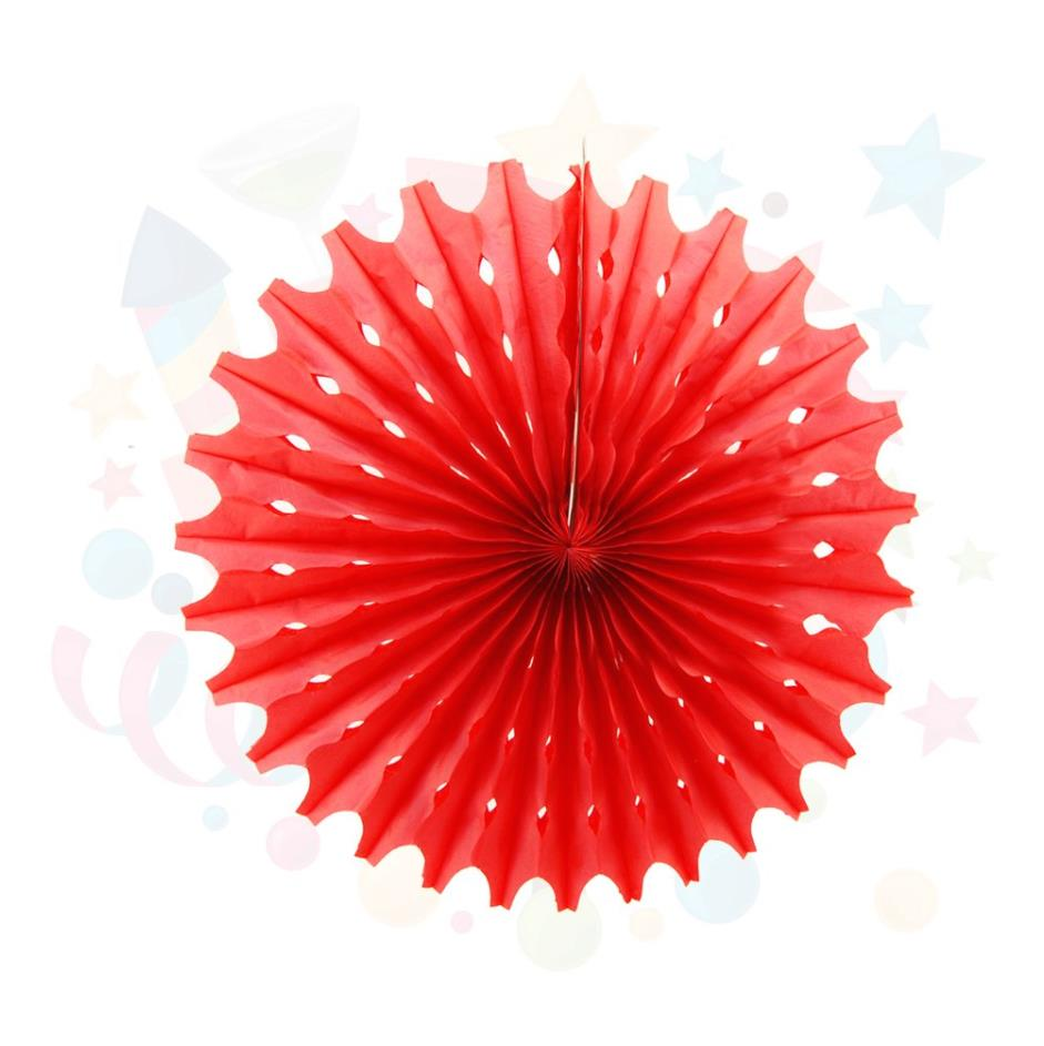 Kağıt Yelpaze Süs Kırmızı