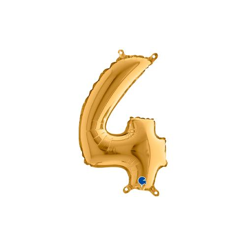 Rakam Folyo Balon 4 Gold 35 Cm (Grabo)