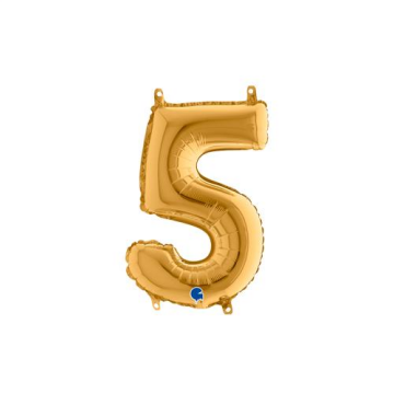 Rakam Folyo Balon 5 Gold 35 Cm (Grabo)