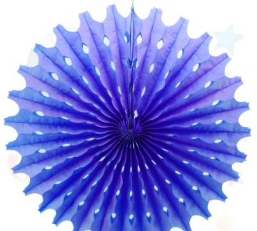 Kağıt Yelpaze Süs Lacivert