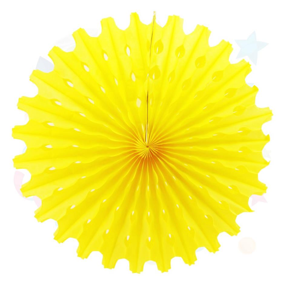 Kağıt Yelpaze Süs Sarı 50 Cm