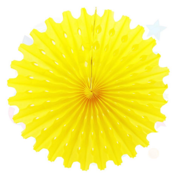 Kağıt Yelpaze Süs Sarı 50 Cm