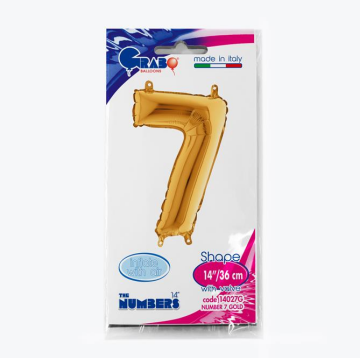 Rakam Folyo Balon 7 Gold 35 Cm (Grabo)